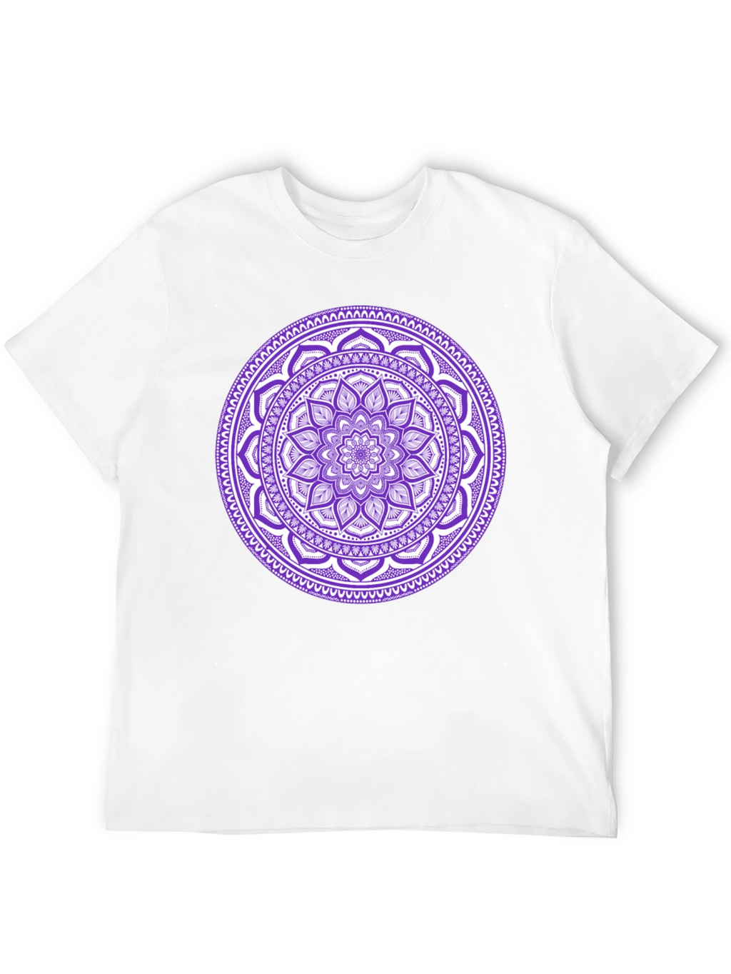 Black Tee with Purple Mandala Design