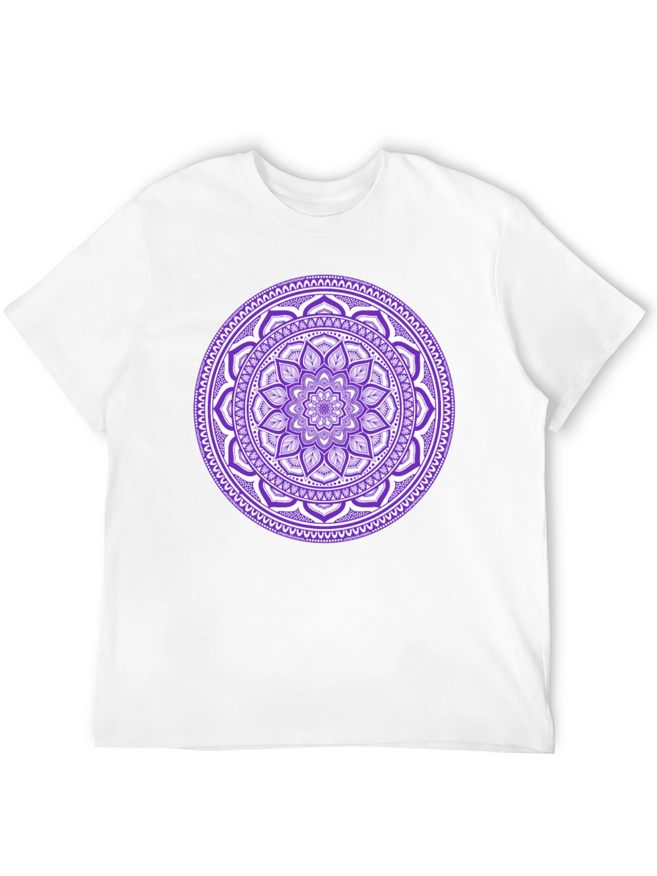 Black Tee with Purple Mandala Design