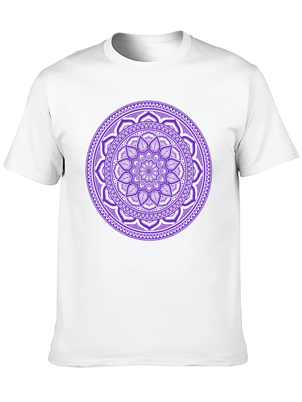 Black Tee with Purple Mandala Design
