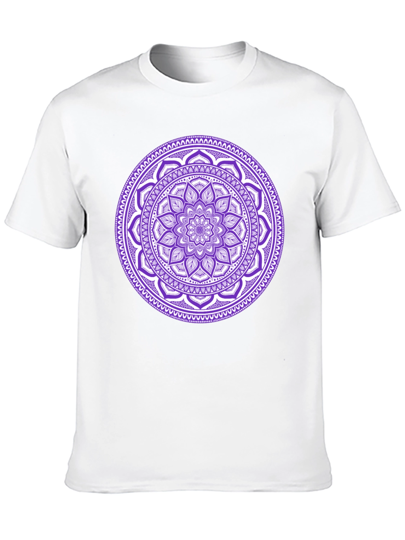 Black Tee with Purple Mandala Design