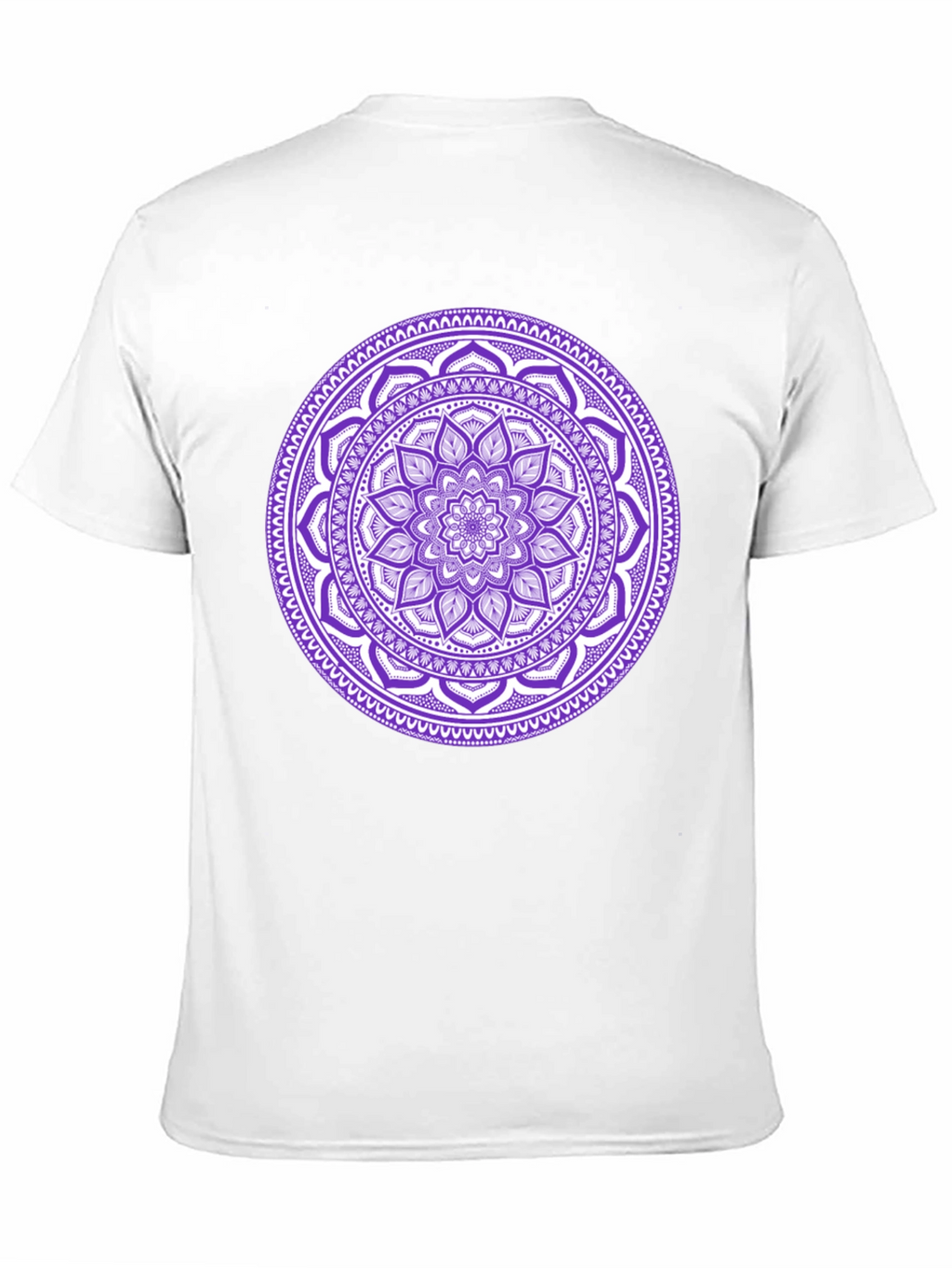 Black Tee with Purple Mandala Design