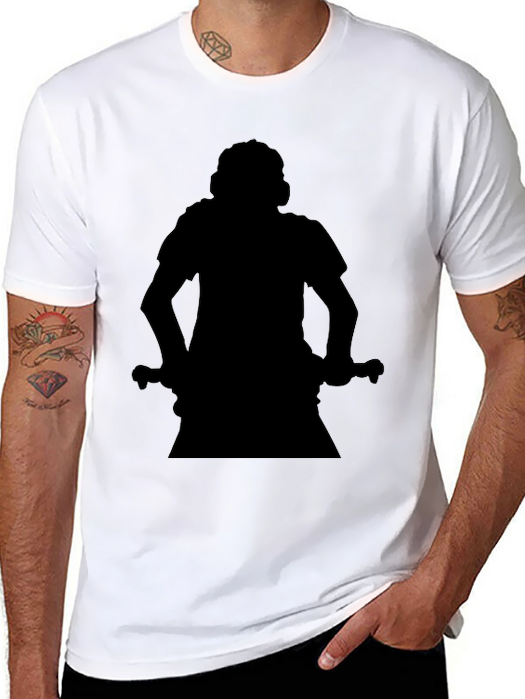 Silhouette Graphic Tee - Black Cotton Blend