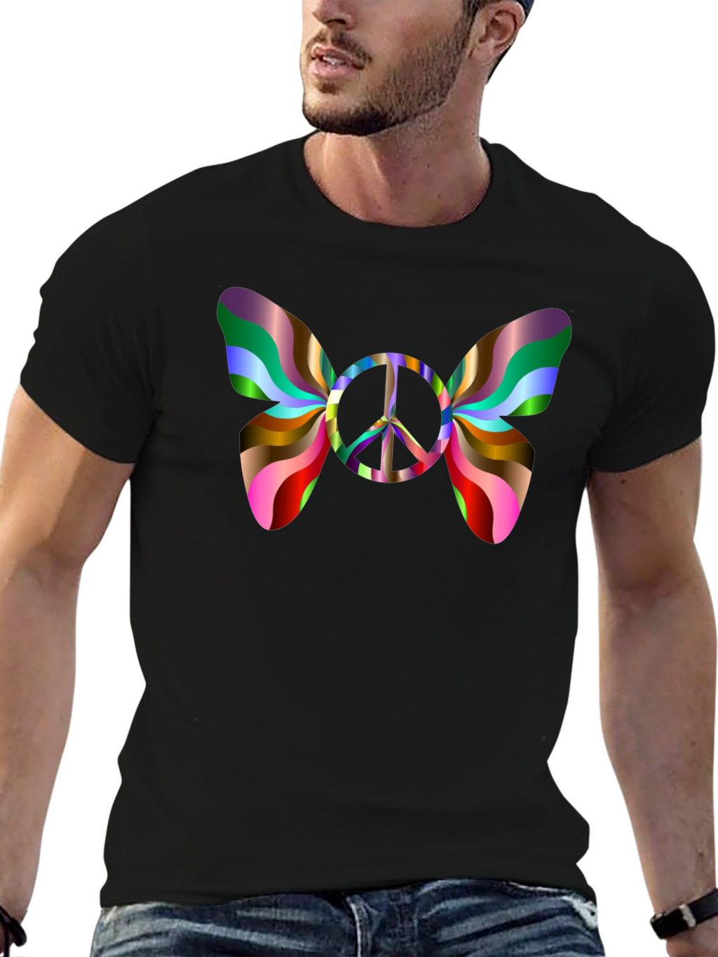 Peace Sign Butterfly Graphic Tee