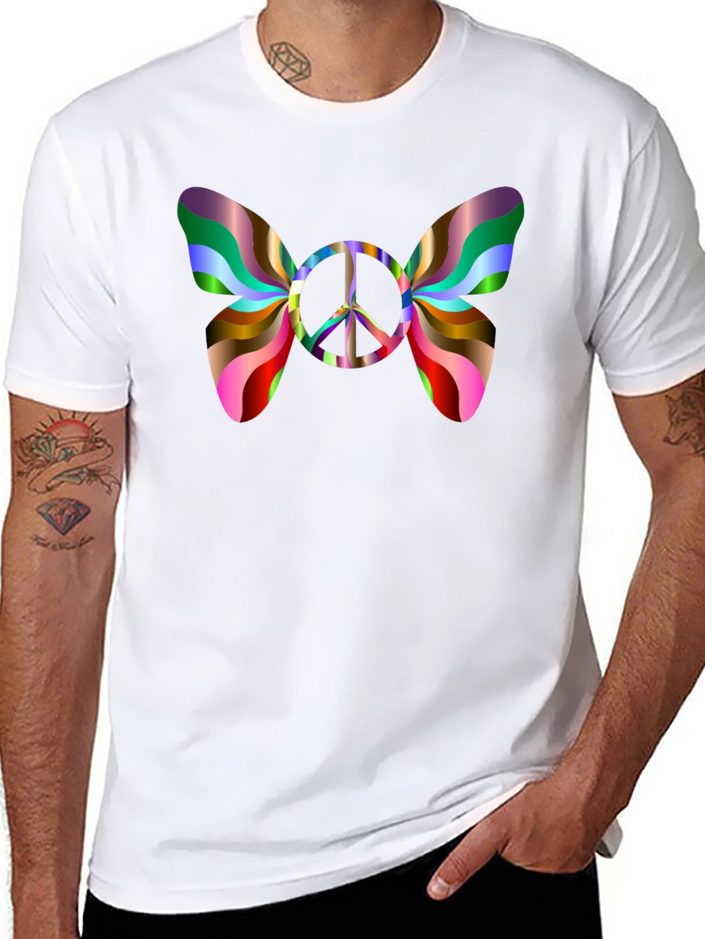 Peace Sign Butterfly Graphic Tee