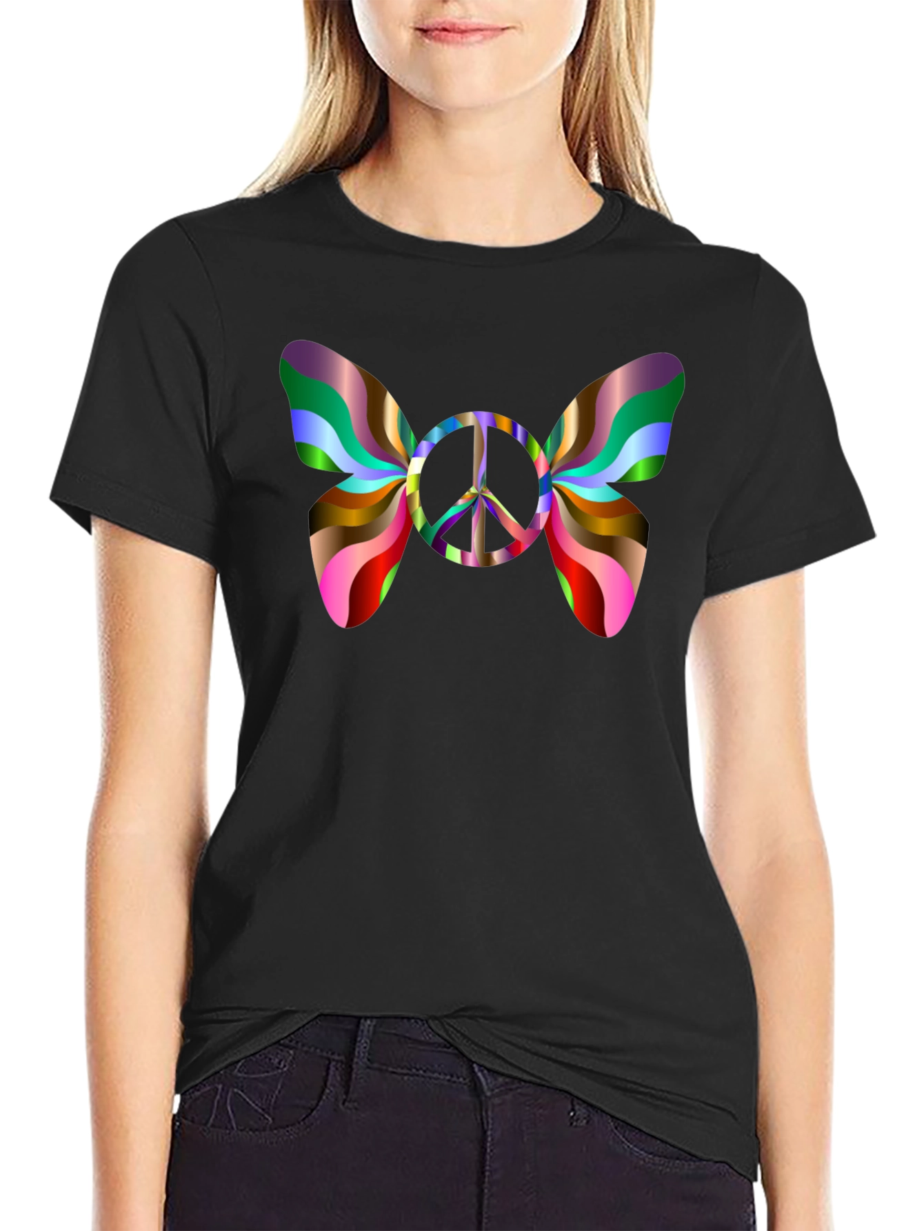 Peace Sign Butterfly Graphic Tee