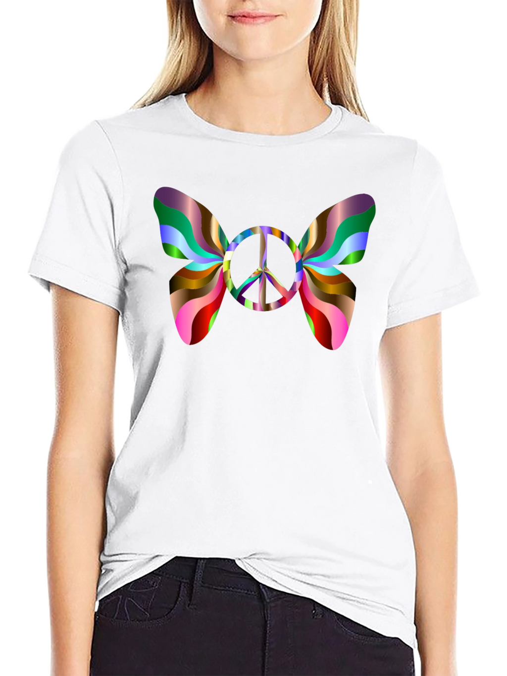 Peace Sign Butterfly Graphic Tee