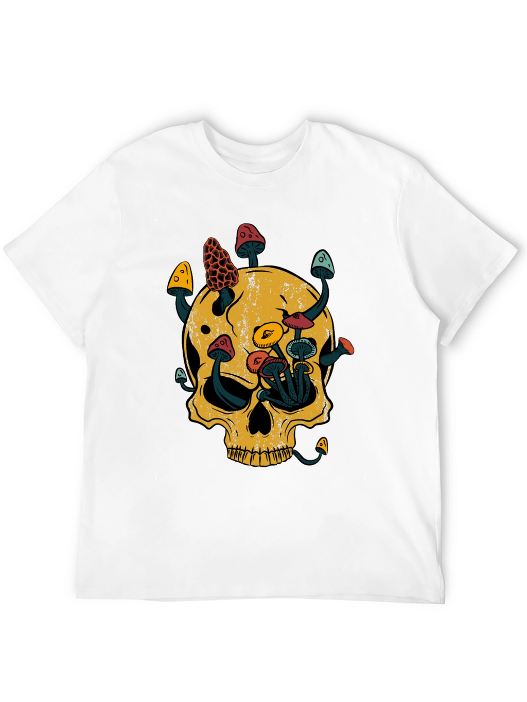 Skull & Mushroom Graphic Tee - Black