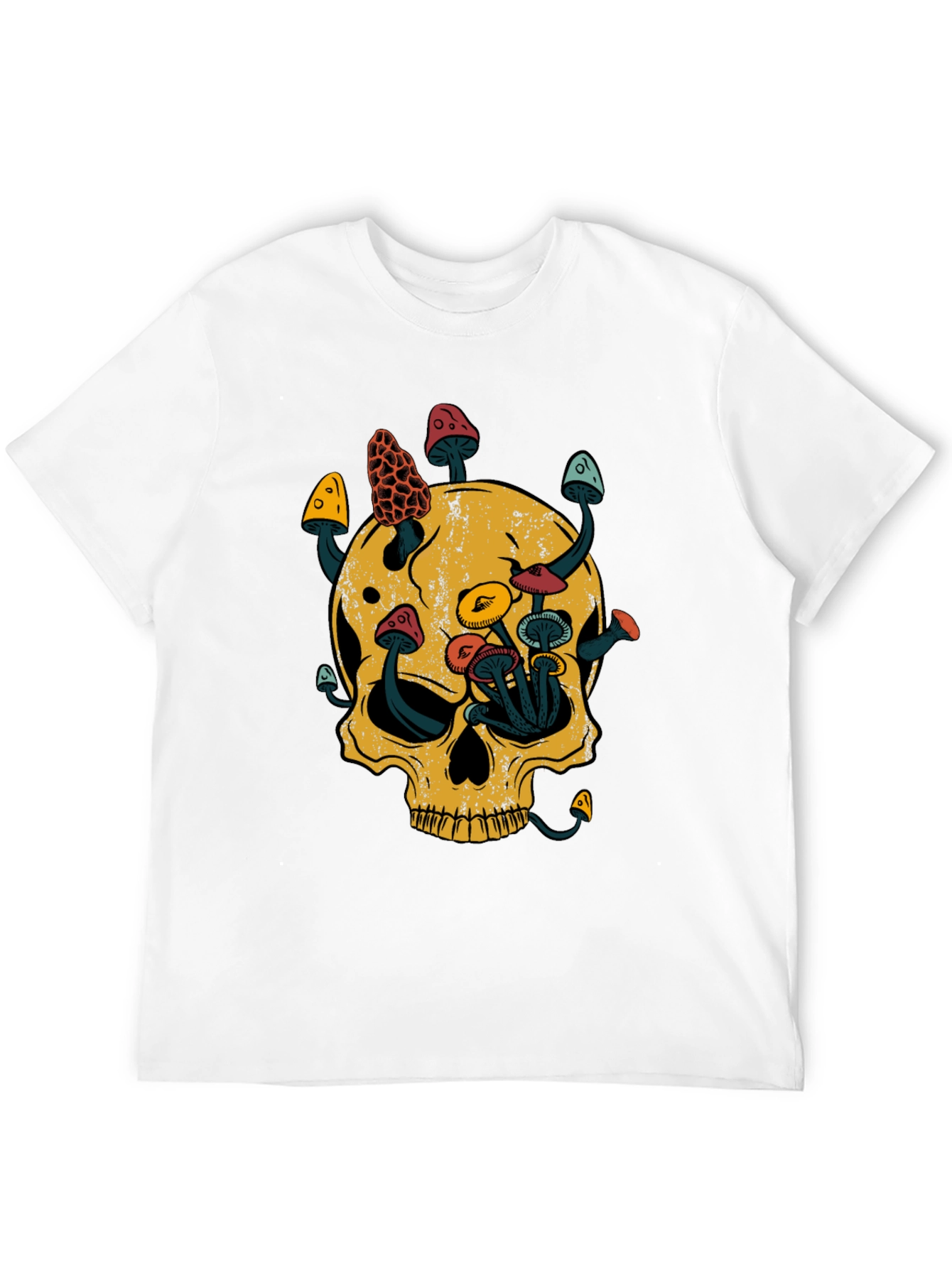 Skull & Mushroom Graphic Tee - Black