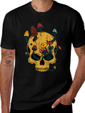 Skull & Mushroom Graphic Tee - Black