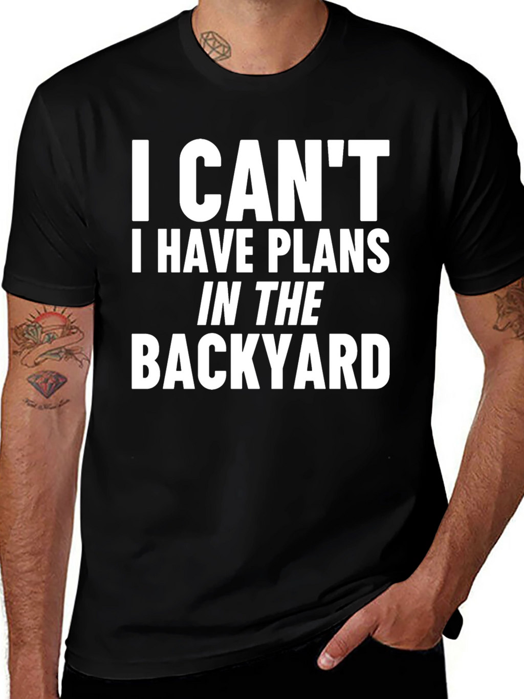 Funny Backyard Plans T-Shirt - Black