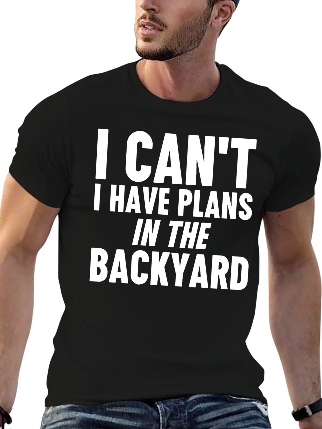 Funny Backyard Plans T-Shirt - Black