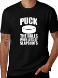 Puck the Halls Slapshot T-Shirt - Hockey Holiday Tee