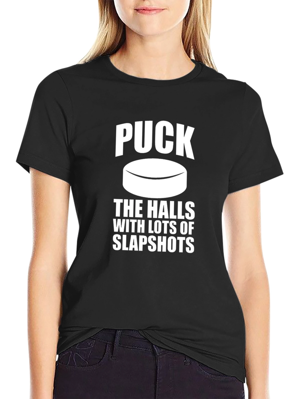 Puck the Halls Slapshot T-Shirt - Hockey Holiday Tee