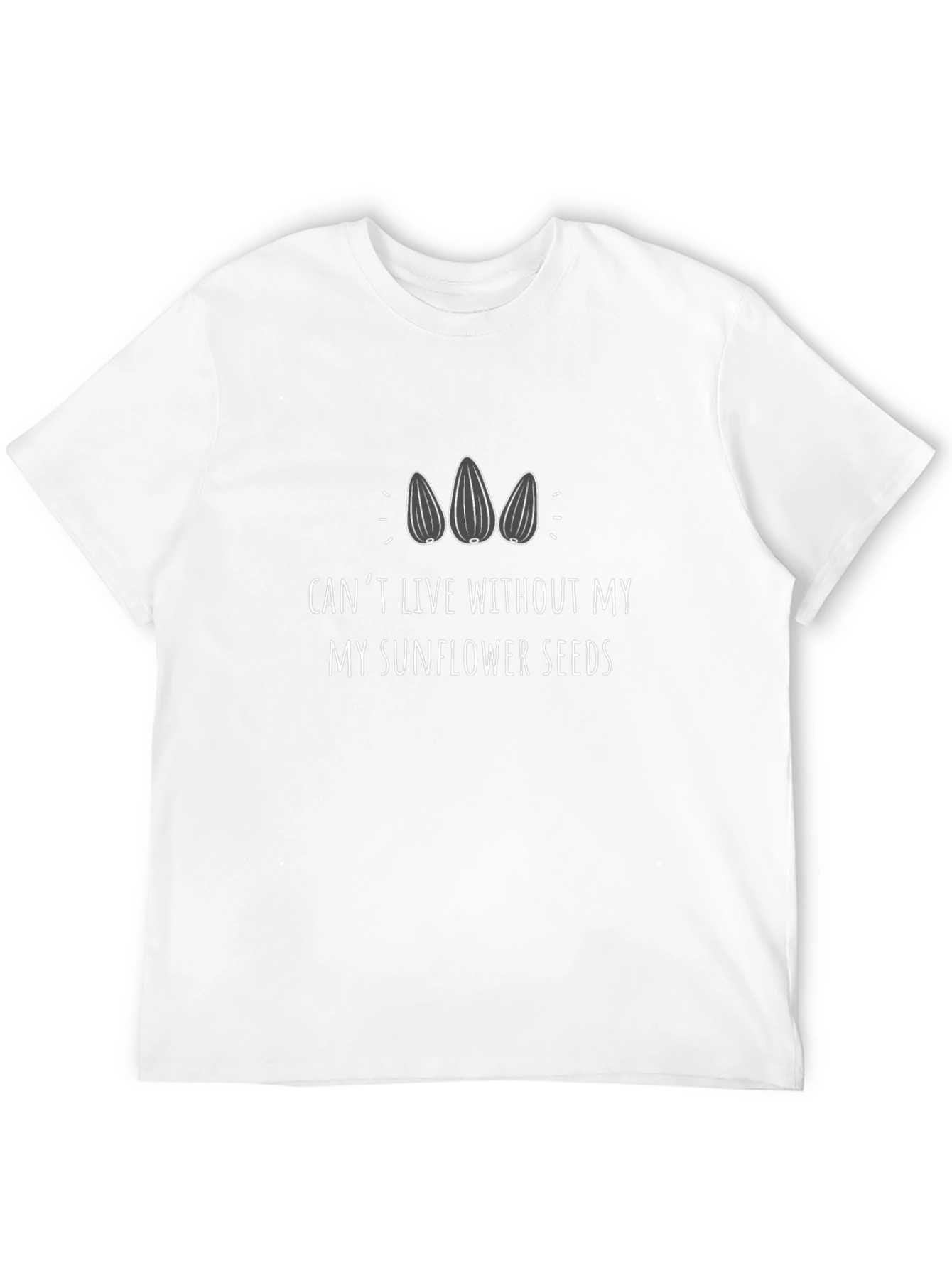 Sunflower Seeds Graphic Tee - Black Cotton T-Shirt