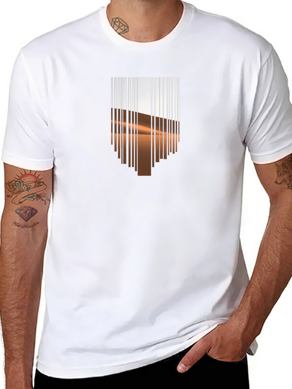 Barcode Desert Graphic Tee - Modern Casual