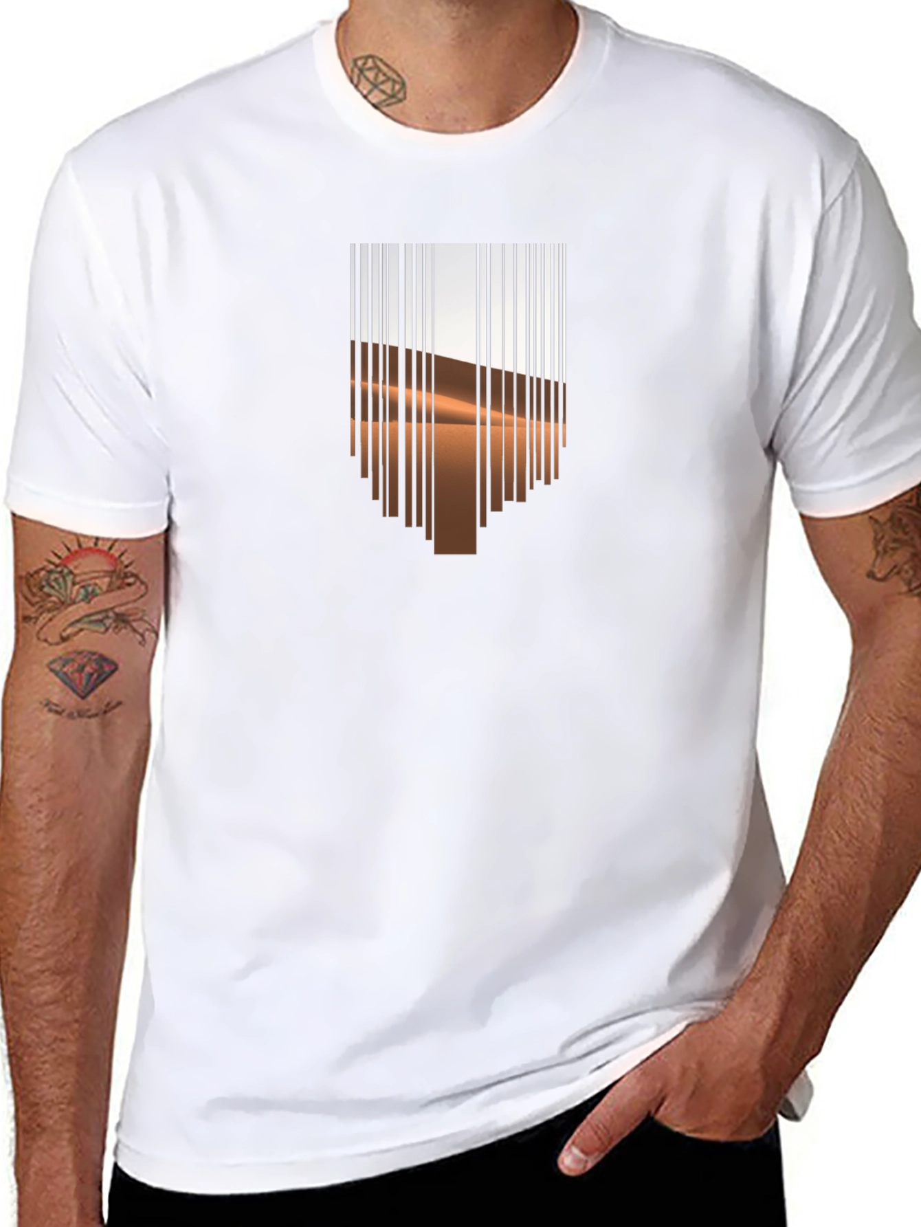 Barcode Desert Graphic Tee - Modern Casual