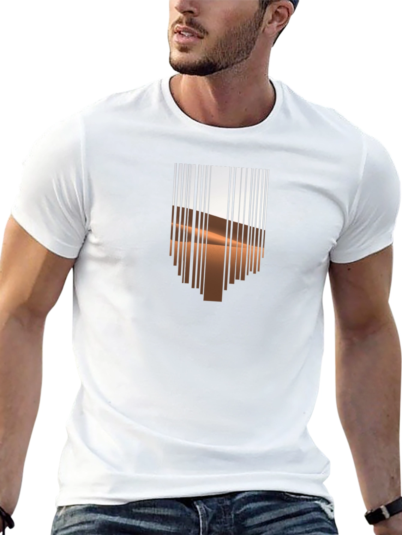 Barcode Desert Graphic Tee - Modern Casual