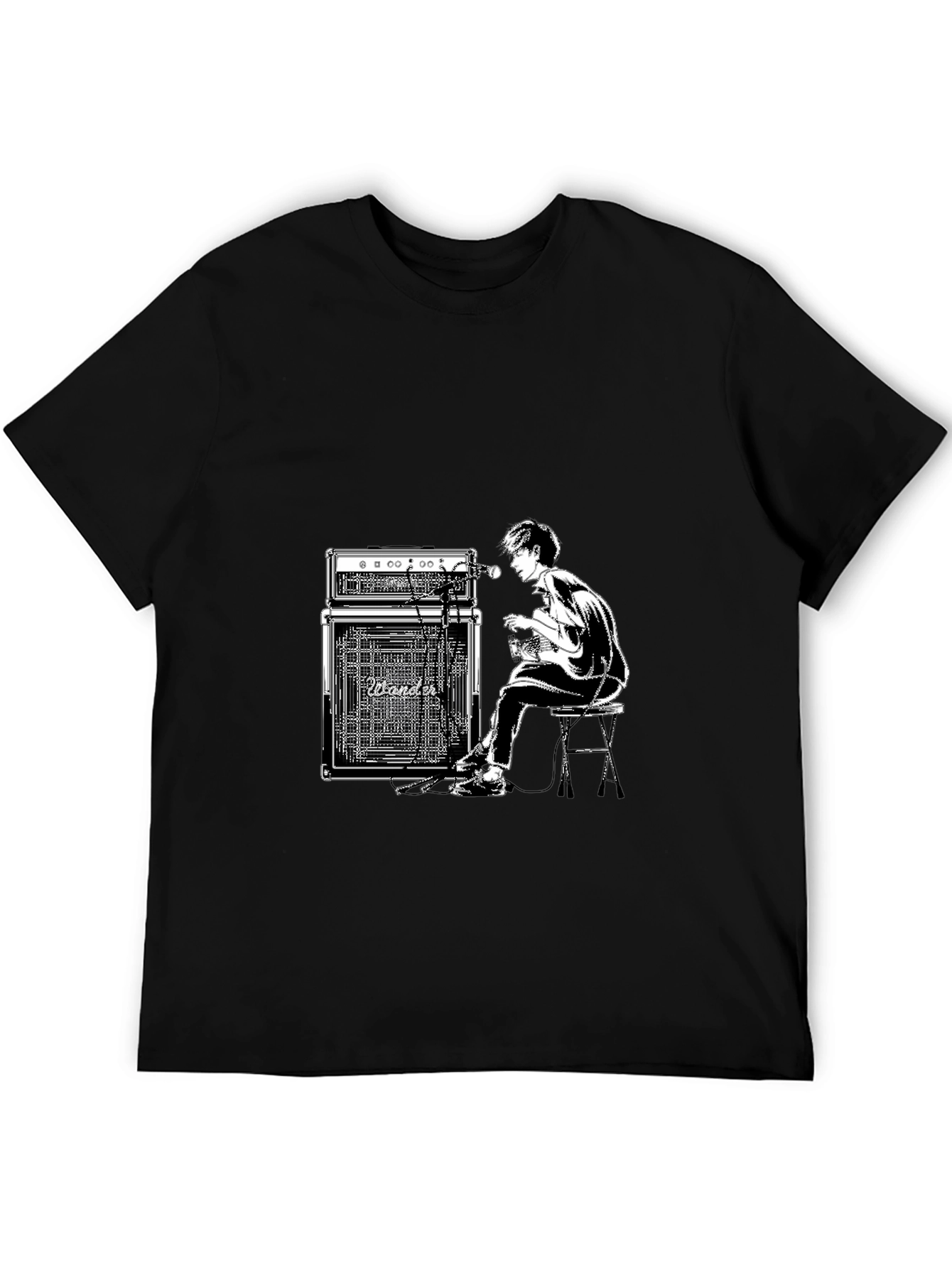 Guitar Player Graphic Black T-Shirt