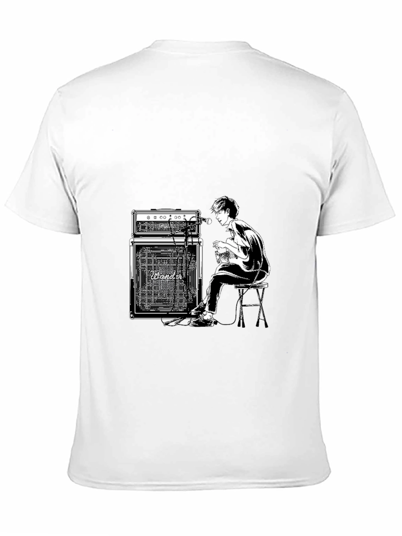 Guitar Player Graphic Black T-Shirt