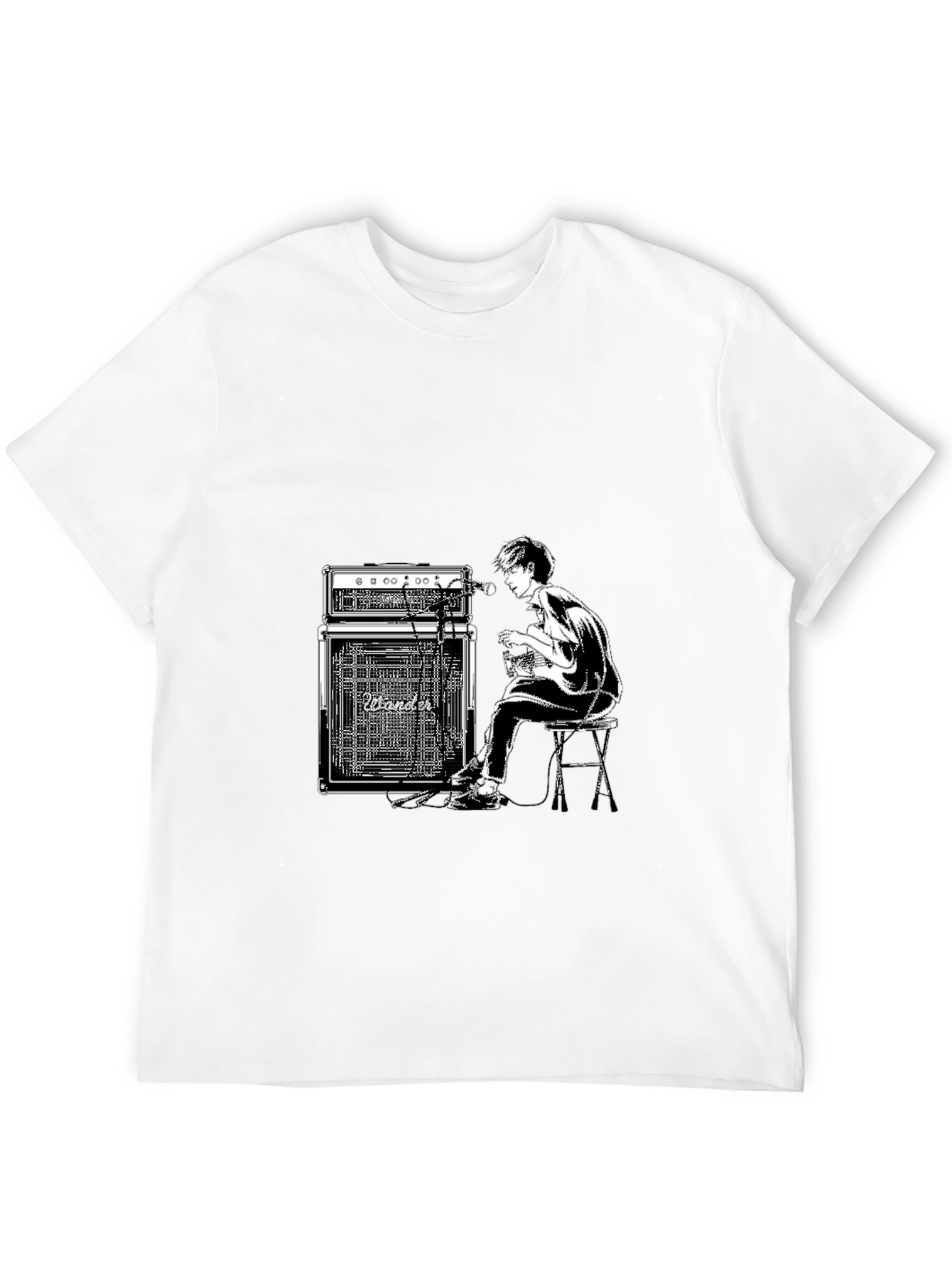 Guitar Player Graphic Black T-Shirt