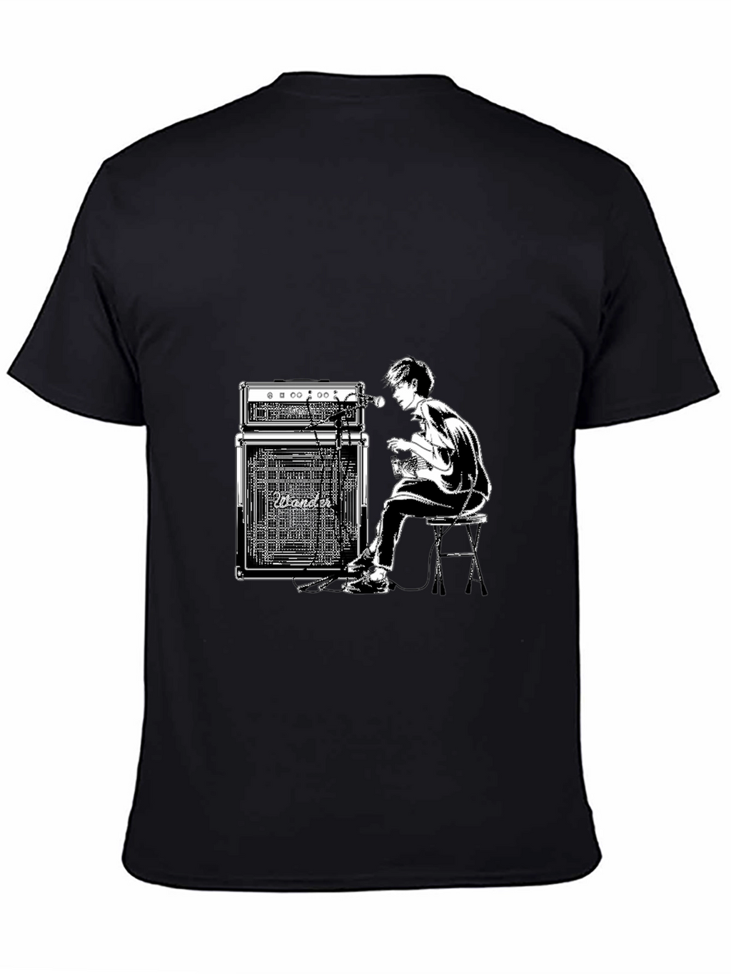 Guitar Player Graphic Black T-Shirt
