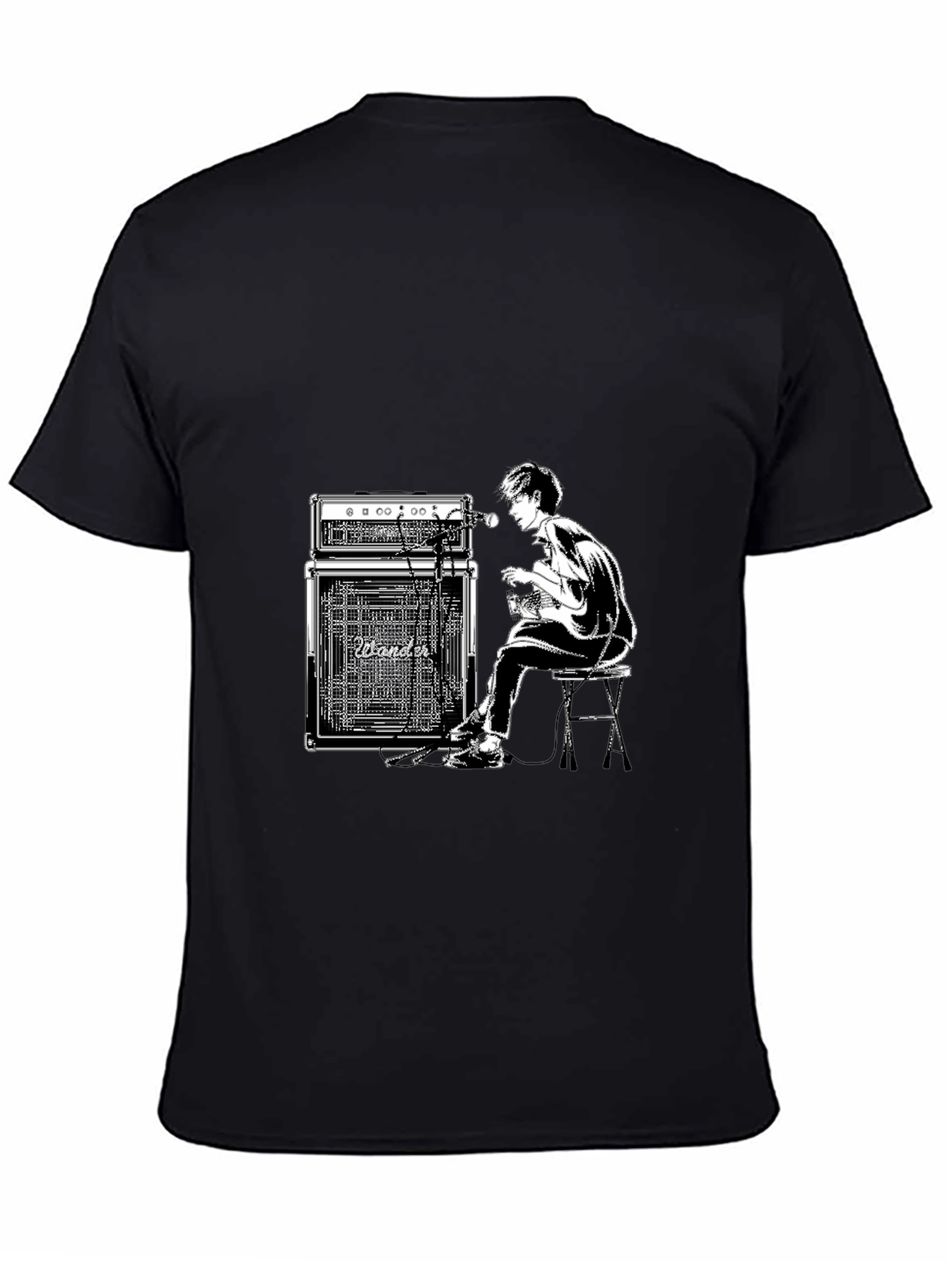 Guitar Player Graphic Black T-Shirt