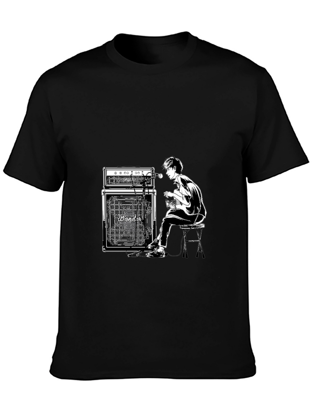 Guitar Player Graphic Black T-Shirt