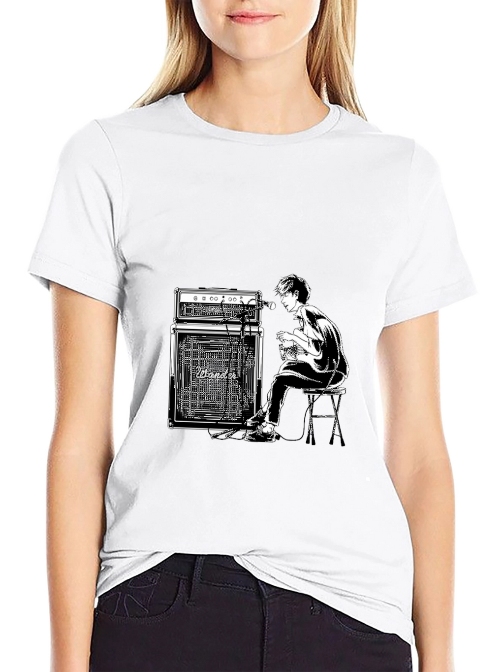 Guitar Player Graphic Black T-Shirt