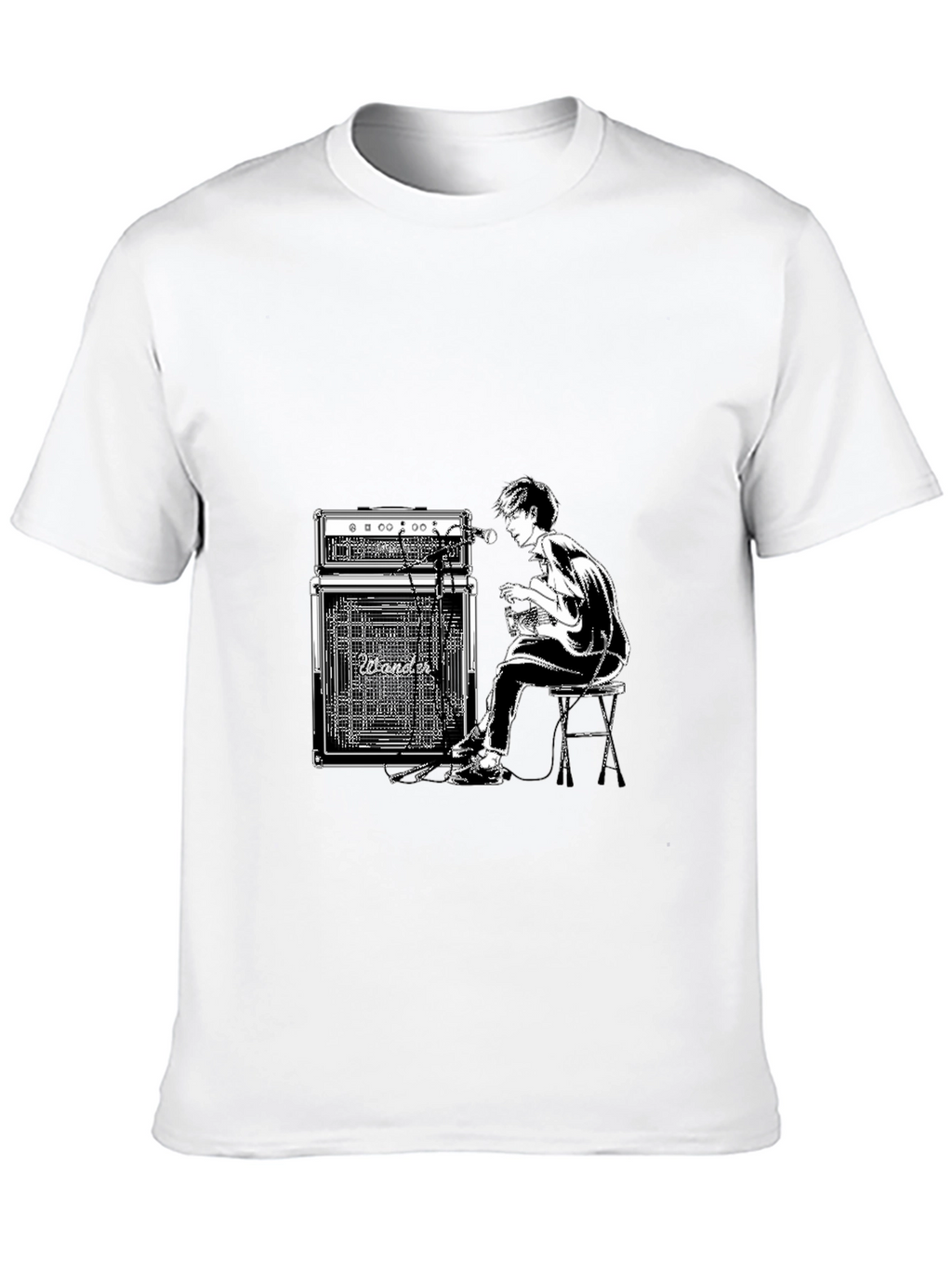 Guitar Player Graphic Black T-Shirt