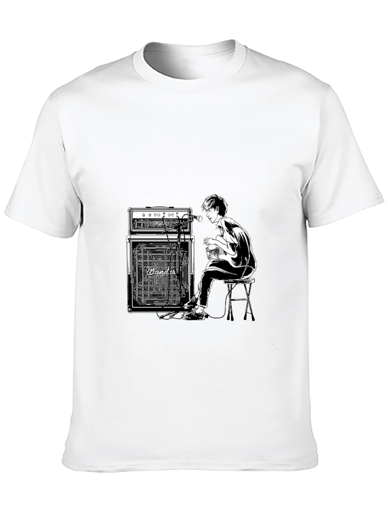 Guitar Player Graphic Black T-Shirt