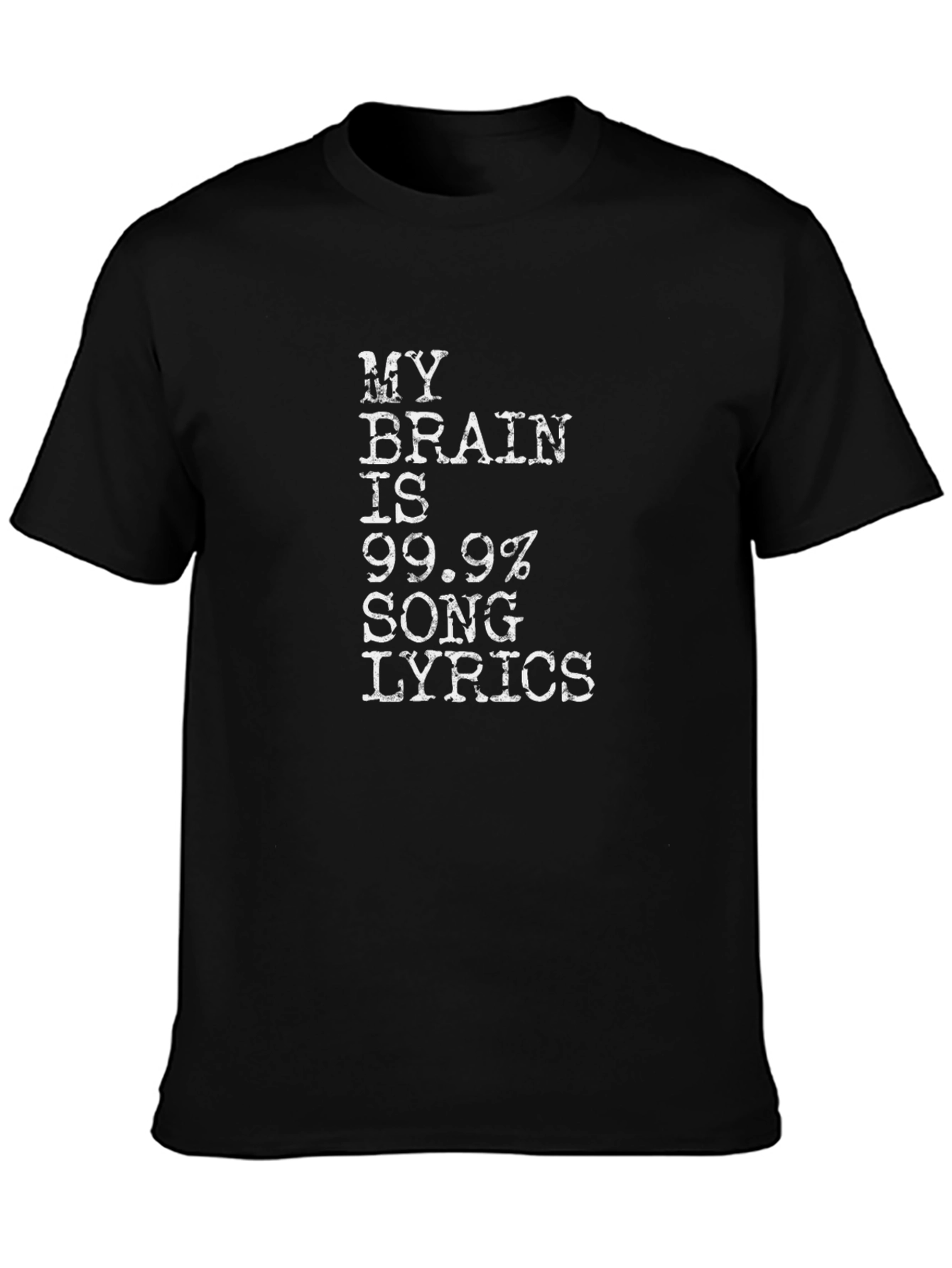 Song Lyrics Brain T-Shirt Funny Music Tee