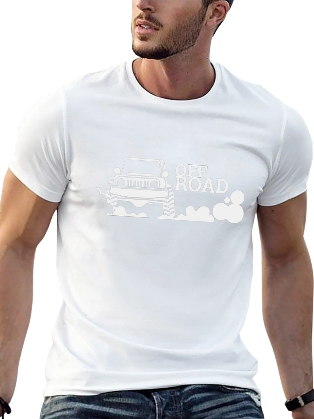 Off Road Graphic Tee - Black Cotton Blend T-Shirt