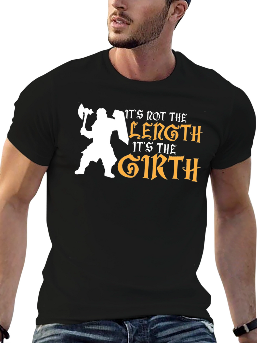 Its Not the Length Its the Girth Black T-Shirt