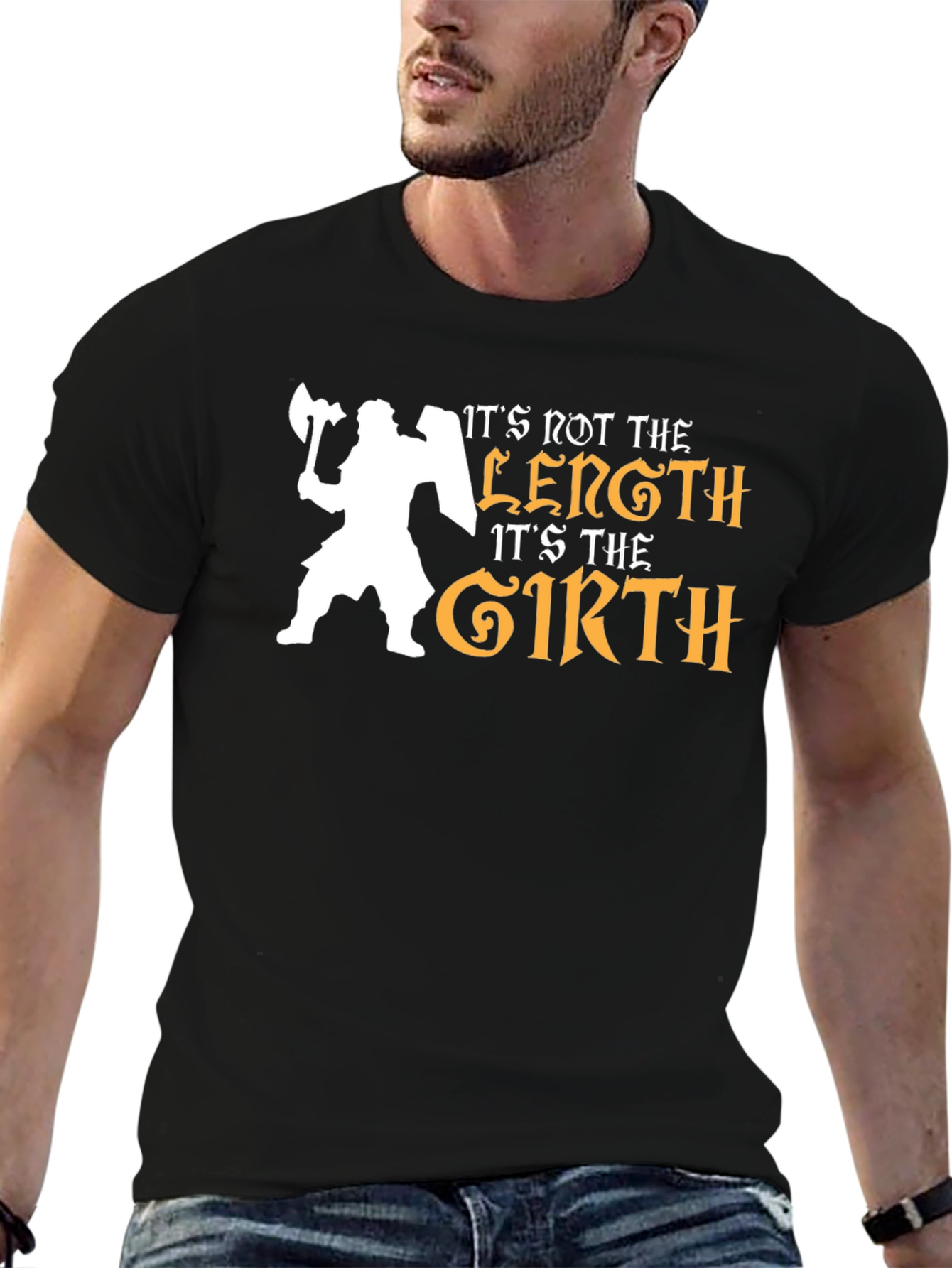 Its Not the Length Its the Girth Black T-Shirt