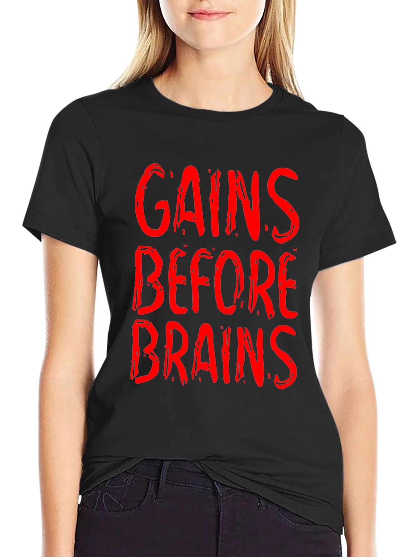 Gains Before Brains Graphic Tee