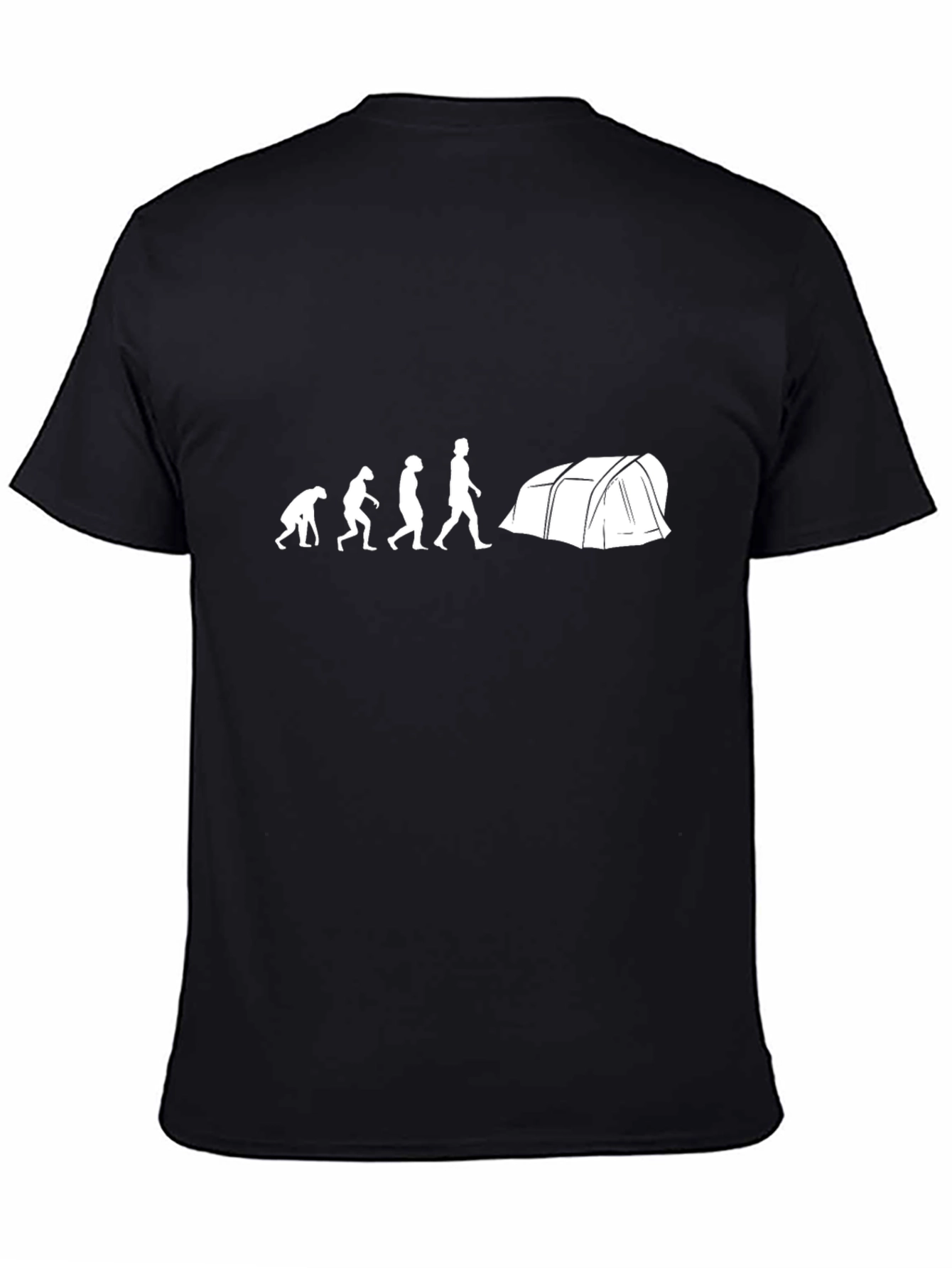Evolution of Camping T-Shirt - Black Cotton Tee