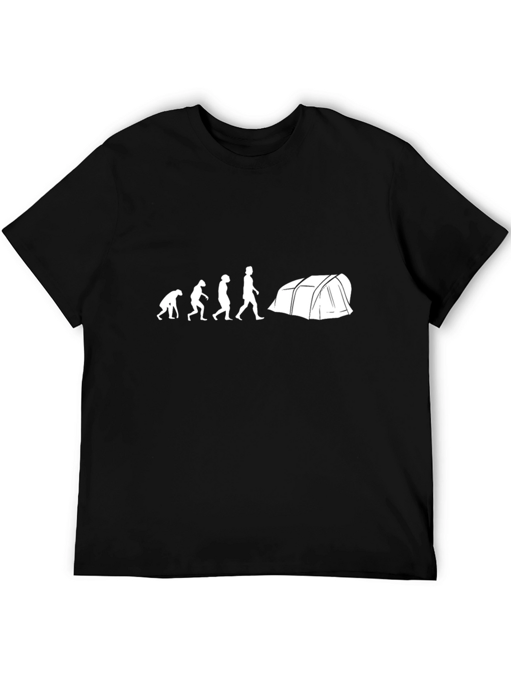 Evolution of Camping T-Shirt - Black Cotton Tee