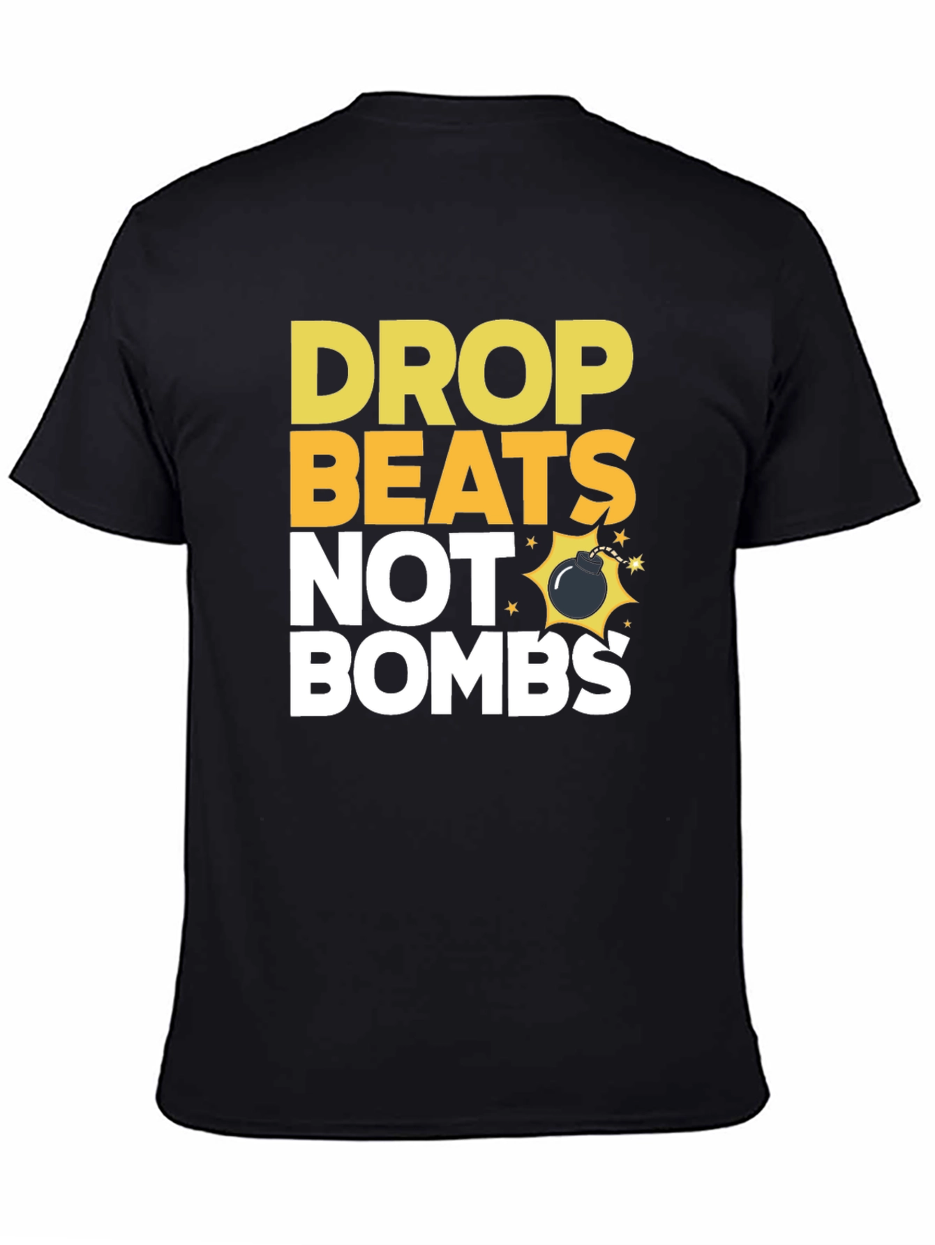 Drop Beats Not Bombs Graphic T-Shirt - Black