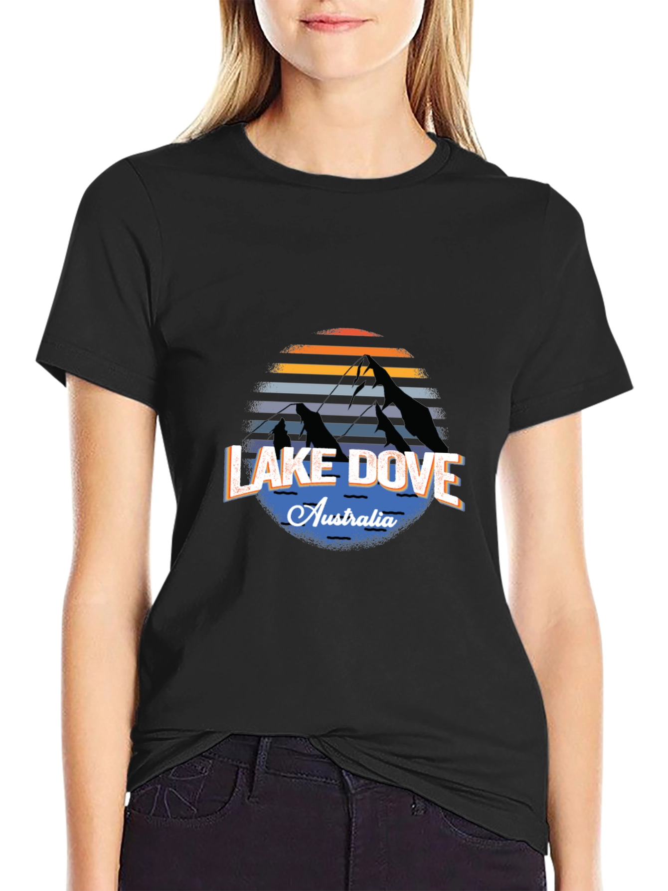 Lake Dove Australia Black T-Shirt