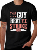 This Guy Beat a Stroke T-Shirt Brain Tee