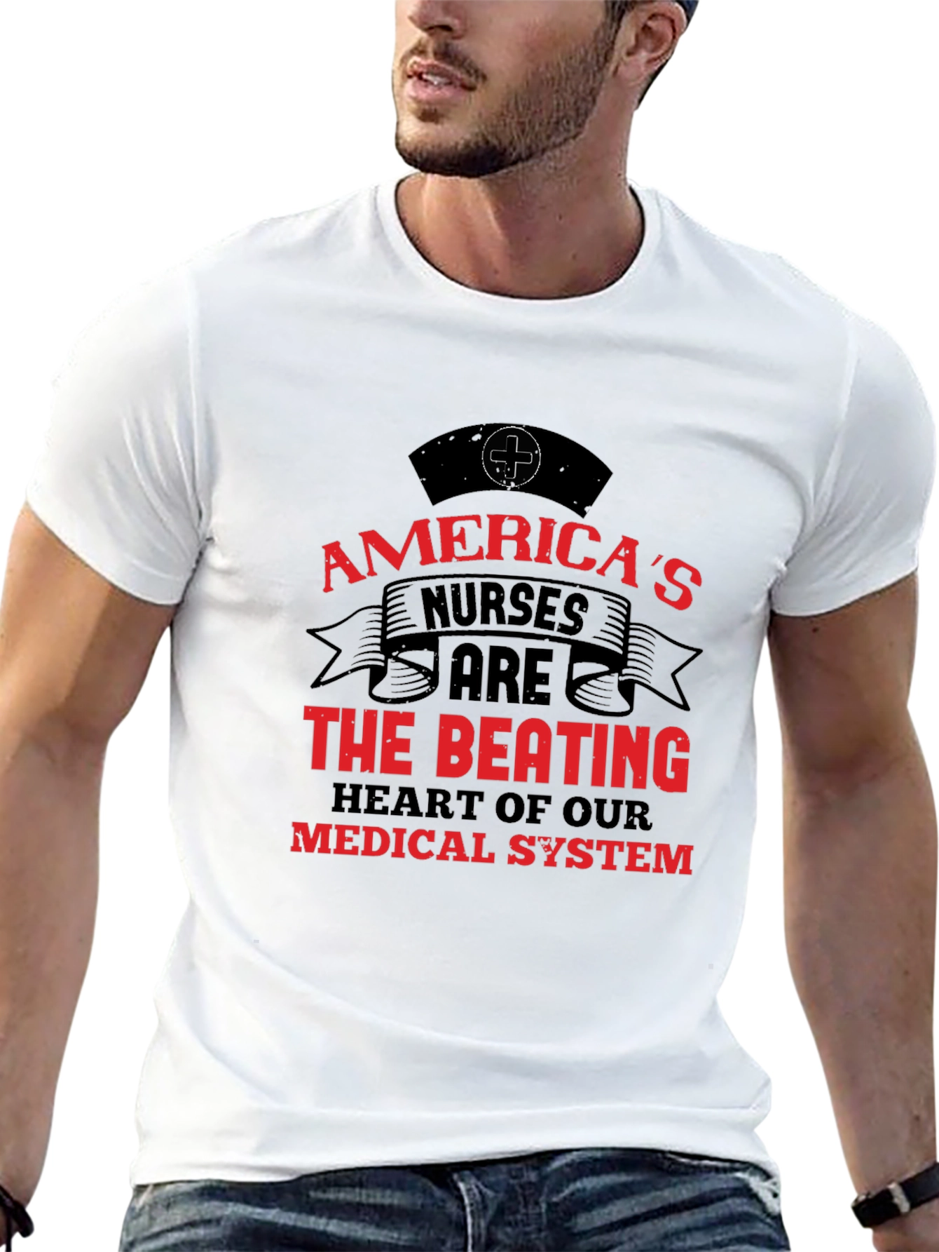 Americas Nurses T-Shirt - The Beating Heart of Our Medical System