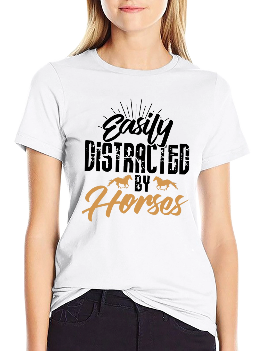 Easily Distracted By Horses Graphic Tee