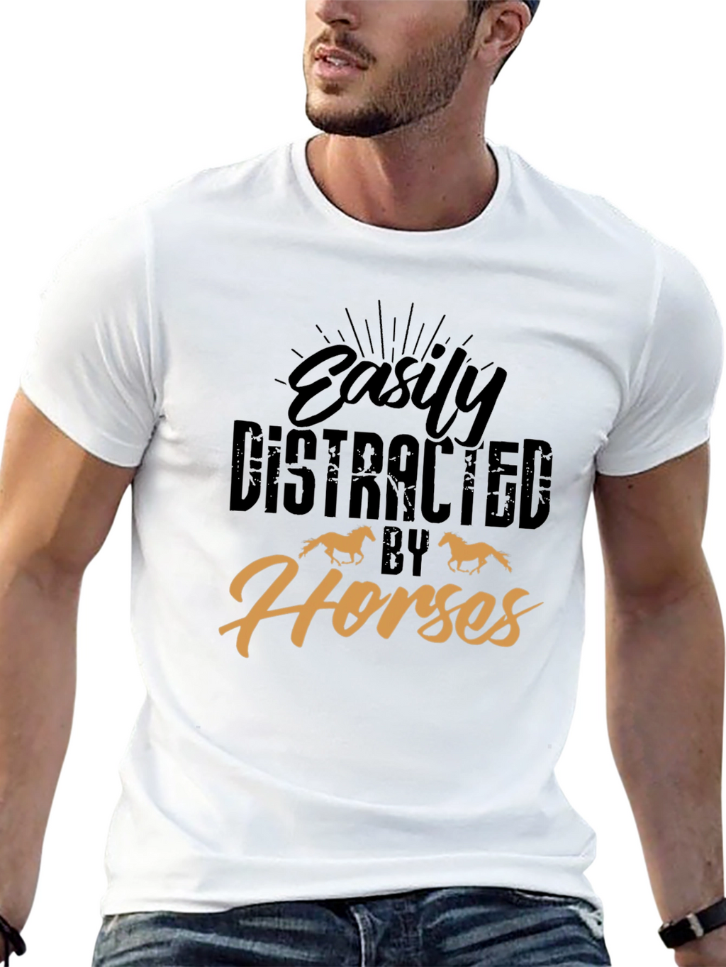 Easily Distracted By Horses Graphic Tee