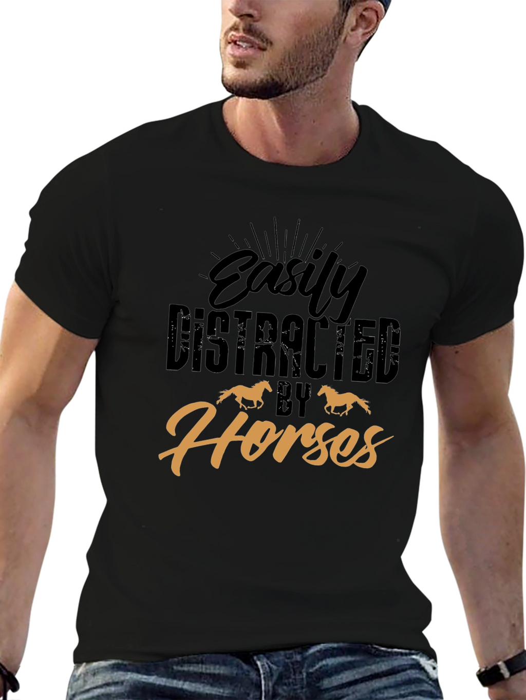 Easily Distracted By Horses Graphic Tee