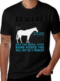 Beware I Ride Horses Graphic T-Shirt
