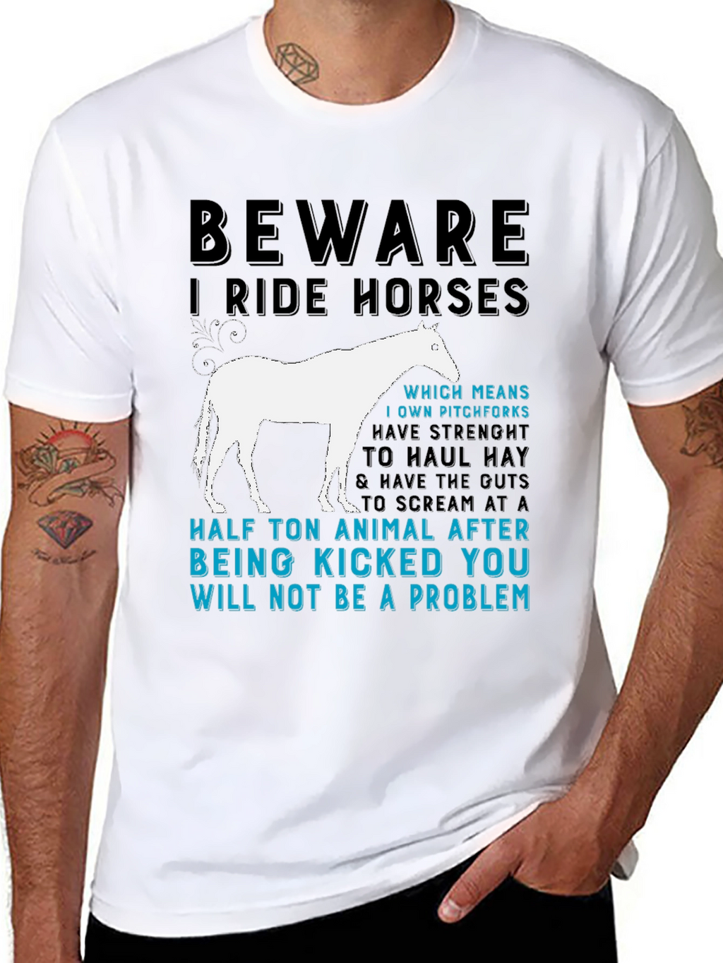 Beware I Ride Horses Graphic T-Shirt