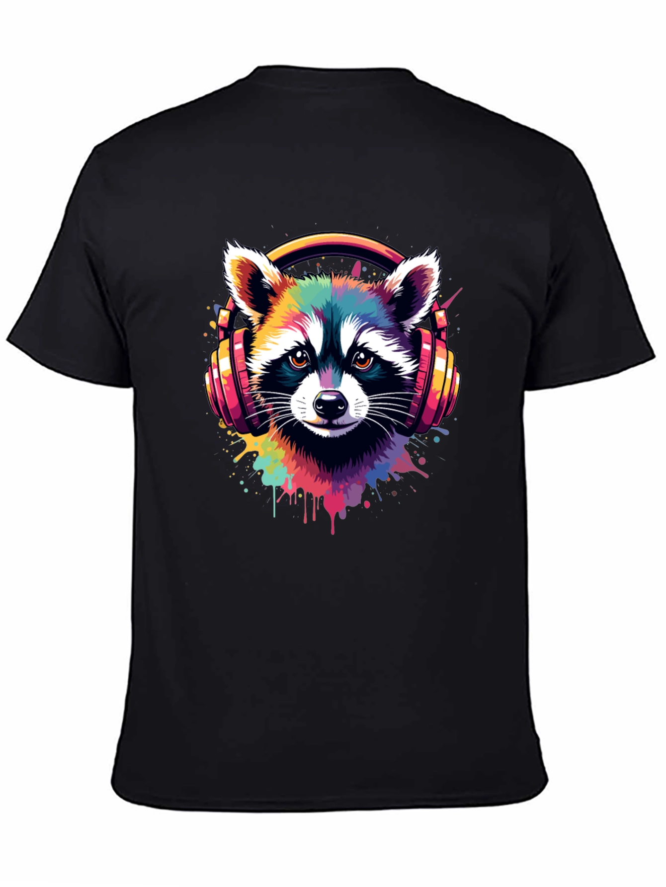 Raccoon DJ Graphic Tee - Cool Colorful Design