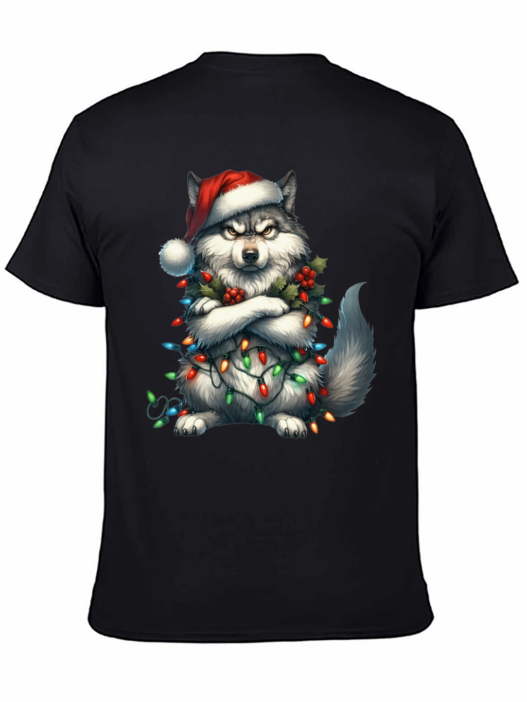 Festive Husky Christmas Lights T-Shirt