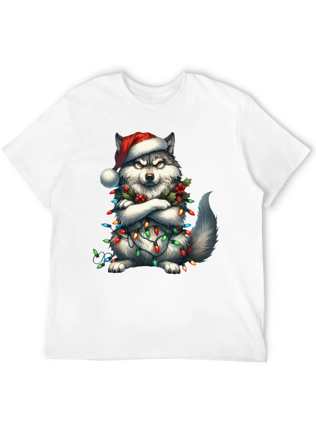 Festive Husky Christmas Lights T-Shirt