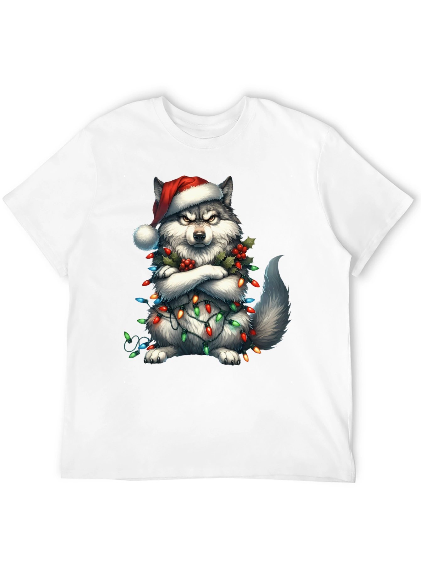 Festive Husky Christmas Lights T-Shirt